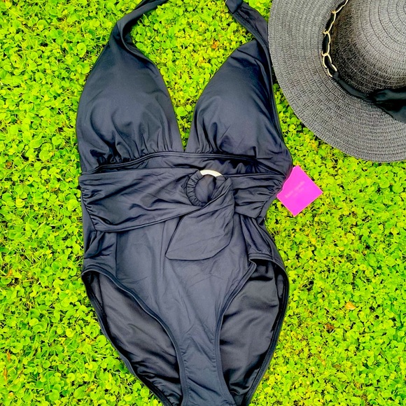 Kate Spade ♠️ Plunging Halter One Piece Swimsuit - Picture 7 of 12